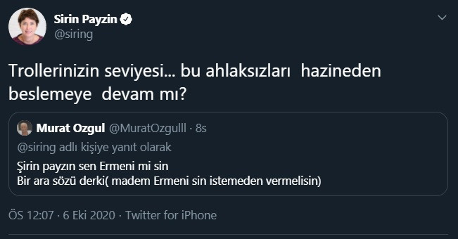 Şirin Payzın'a ahlaksız mesaj - Resim: 1