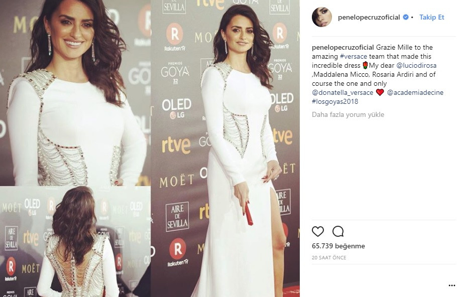 Penelope Cruz’un Versace imzalı elbise giymesi şaşırttı - Resim: 1