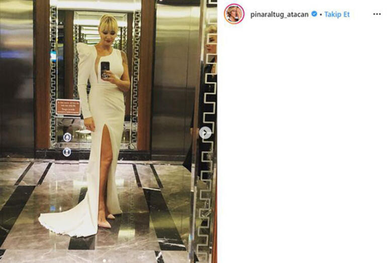 Pınar Altuğ beyaz yırtmaçlı elbisesiyle göz kamaştırdı - Resim: 2