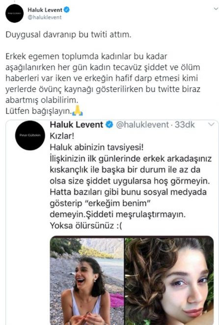 Pınar Gültekin ile ilgili tweet’i tepki çeken Haluk Levent özür diledi - Resim: 1