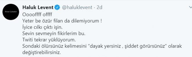 Pınar Gültekin ile ilgili tweet’i tepki çeken Haluk Levent özür diledi - Resim: 2