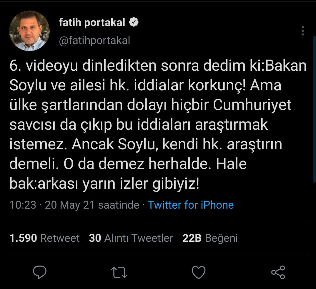 Fatih Portakal'dan Sedat Peker Yorumu: Arkası Yarın İzler Gibiyiz - Resim: 1