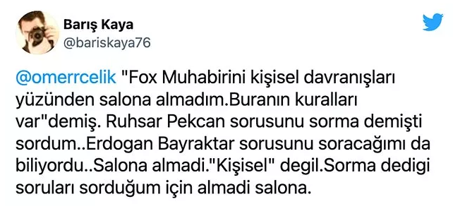 FOX TV Muhabiri Kaya: İstemediği Soruları Sorduğum için Alınmadım