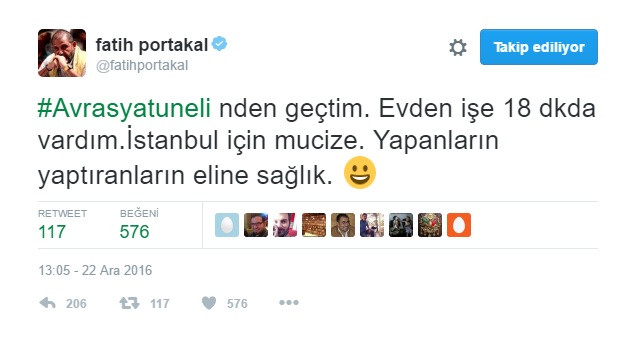 Twitter'da şok! Fatih Portakal Avrasya Tünelini övdü, takipçileri hesabın mı hacklendi diye sordu - Resim: 1