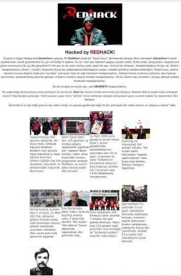 RedHack, Demirören Holding'e ait siteleri hackledi - Resim: 1