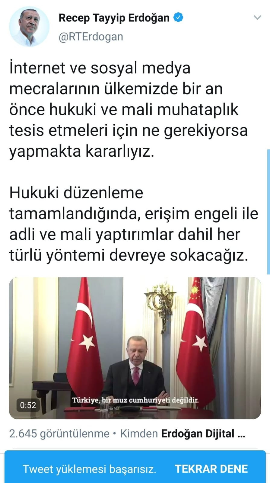 Erdoğan’ın hesabından silinen tweette ne yazıyordu?