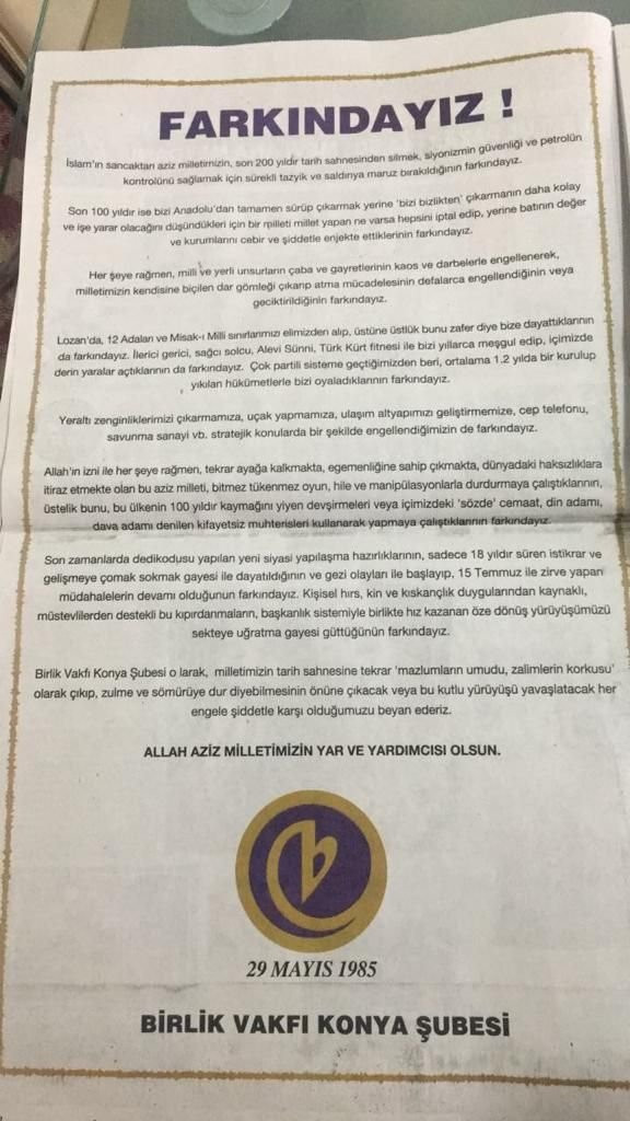 Birlik Vakfı’ndan çirkin 30 Ağustos ilanı! - Resim: 2