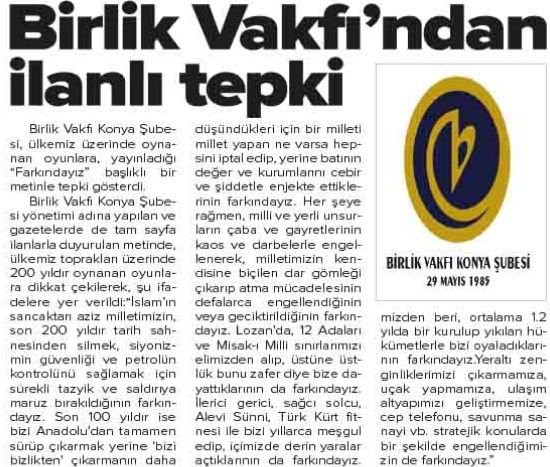 Birlik Vakfı’ndan çirkin 30 Ağustos ilanı! - Resim: 1