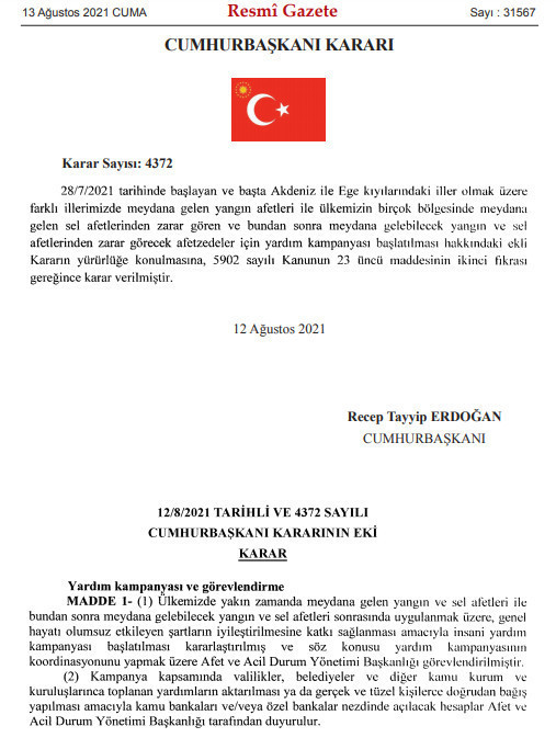 Erdoğan Yine İBAN Verdi: Yangın ve Seller için Yardım Hesabı Açıldı - Resim: 1
