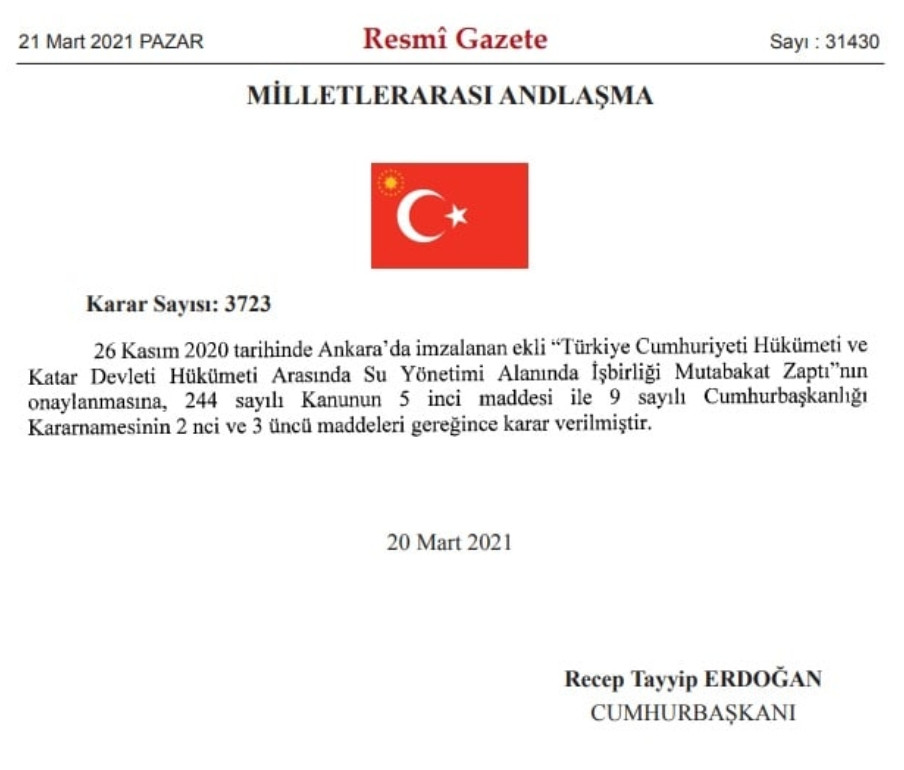 Türkiye ile Katar Arasında Su Yönetimi Anlaşması - Resim: 1