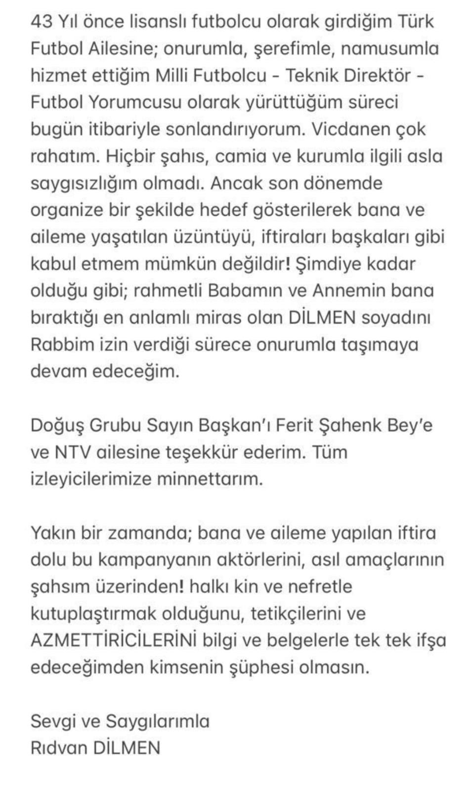 Rıdvan Dilmen Yorumculuğu Bıraktığını Açıkladı - Resim: 1