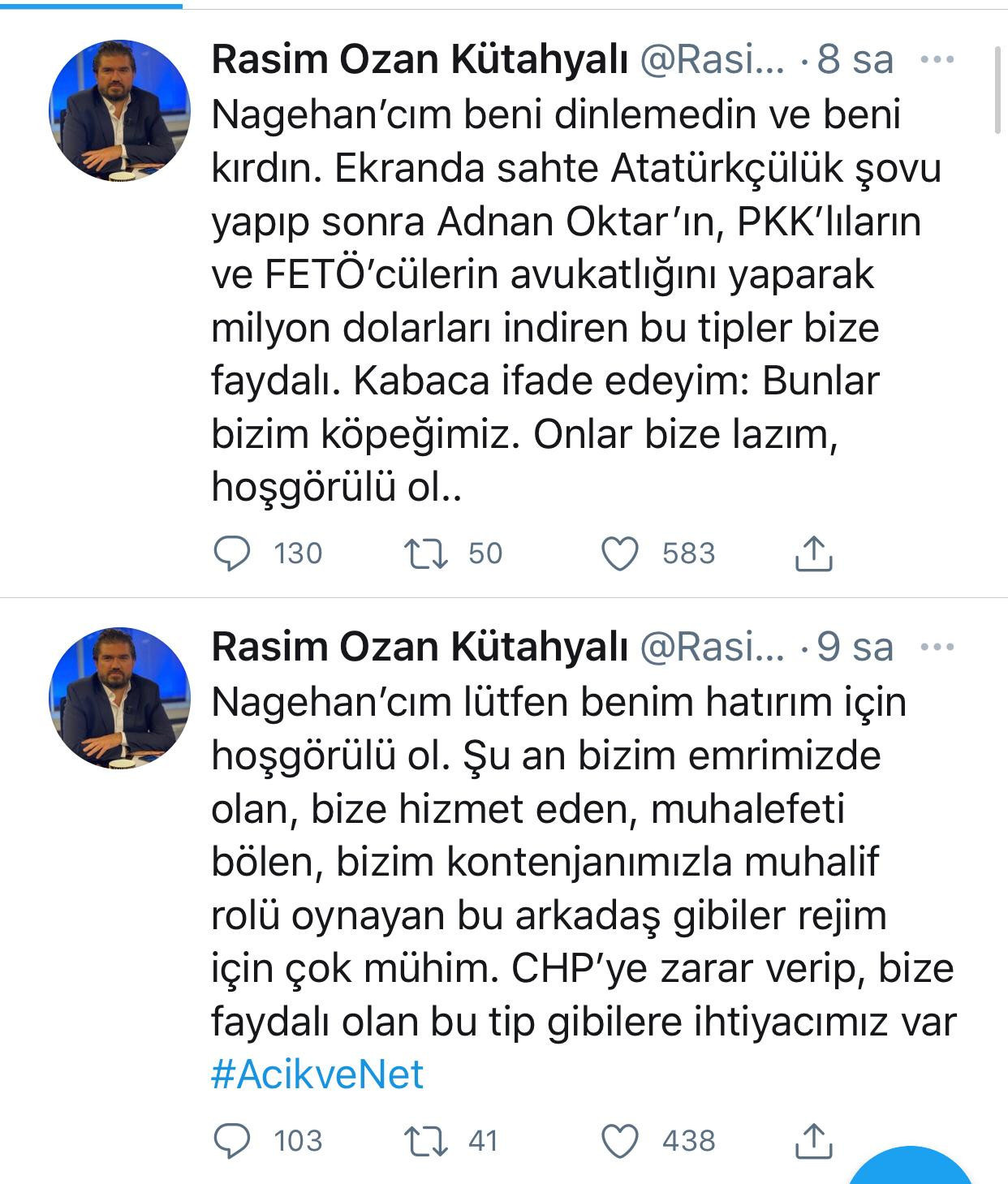 Nagehan Alçı ve Eşi Rasim Ozan Kütahyalı Twitter’da Birbirine Girdi! - Resim: 1