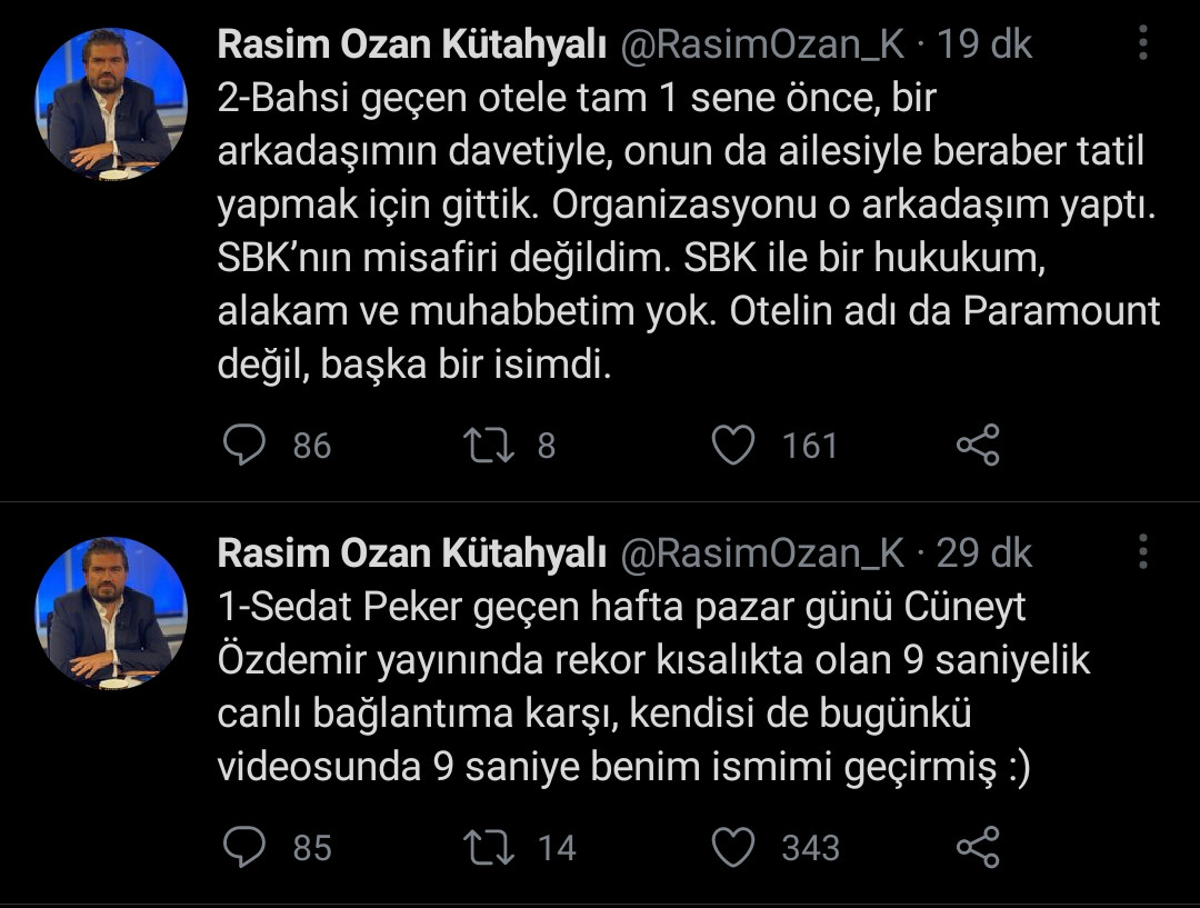 ROK'tan Peker'e Yanıt: Sezgin Baran Korkmaz ile Alakam ve Muhabbetim Yok