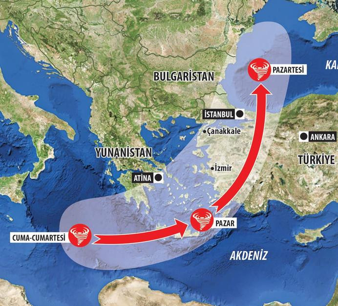 Yunanistan ve Türkiye'ye fırtına uyarısı: Zorba harekete geçti - Resim: 2