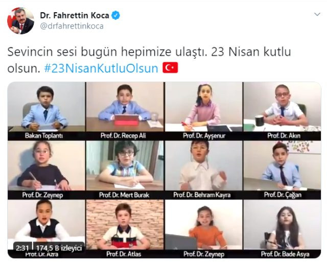 Fahrettin Koca'dan gülümseten Bana yaklaşma göndermeli 23 Nisan paylaşımı - Resim: 1