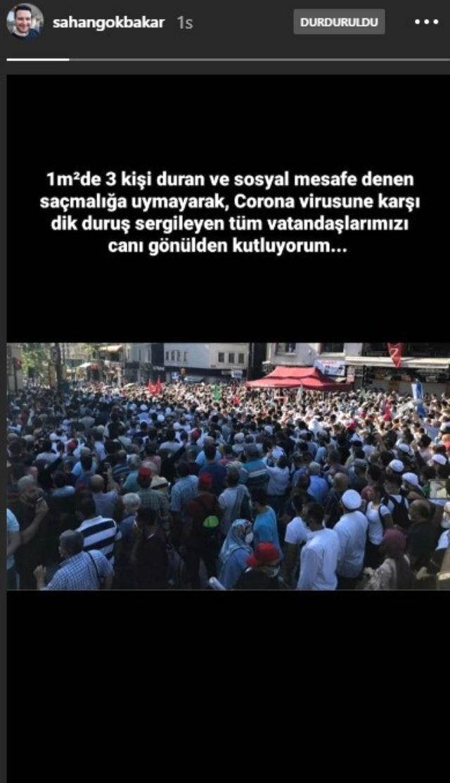 Şahan Gökbakar, Ayasofya'da mesafe kuralını hiçe sayanlara patladı - Resim: 1