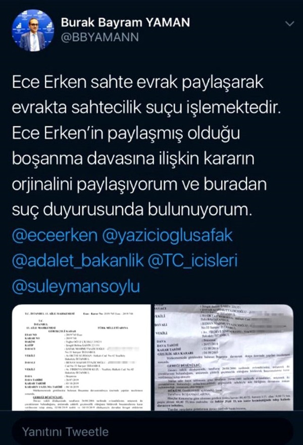 Sahte boşanma belgesi paylaşan Ece Erken'e dava şoku - Resim: 2
