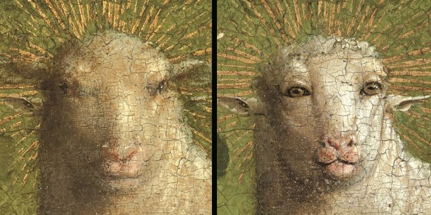 Orta Çağ'ın sembol tablosunda restorasyon faciası: Koyunun gözleri.. - Resim: 1