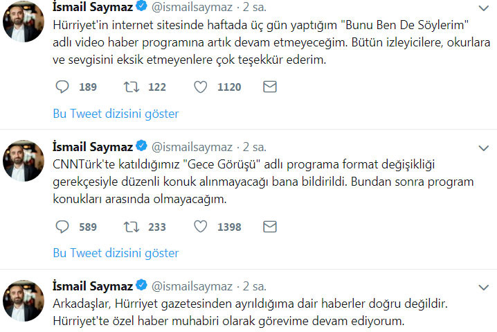İsmail Saymaz’dan flaş açıklama: Hürriyet’ten ayrıldı mı? - Resim: 1
