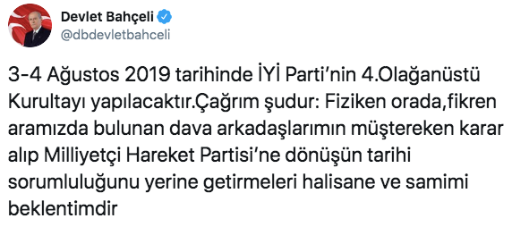 Bahçeli’nin geri dön çağrısına İyi Parti’den flaş yanıt - Resim: 1