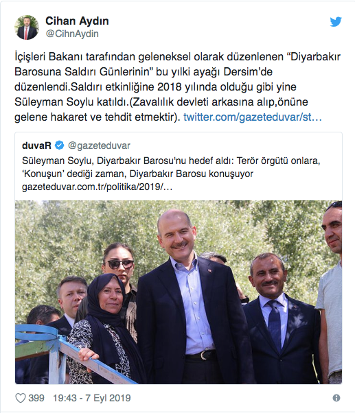 Diyarbakır Barosu başkanı Aydın'dan Bakan Soylu'ya yanıt - Resim: 1