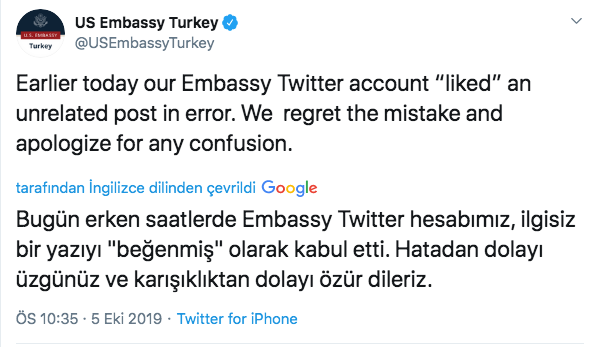 ABD Büyükelçiliği önce kaçak FETÖ'cü Ergun Babahan'ın tweetini beğendi sonra özür diledi - Resim: 2