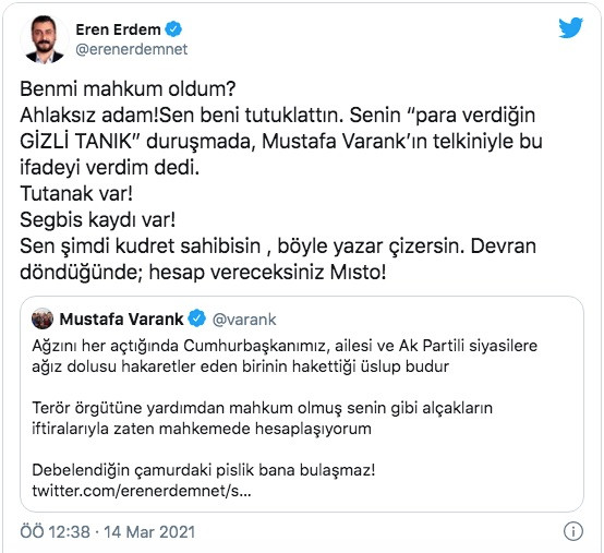 Eren Erdem'den Bakan Varank'a Gizli Tanık Kumpası Suçlaması - Resim: 1