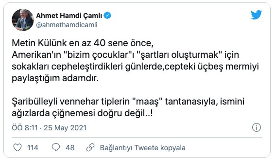 AKP'nin Yeliz'i Ahmet Hamdi Çamlı Soylu Yerine Metin Külünk'e Destek Verdi - Resim: 1