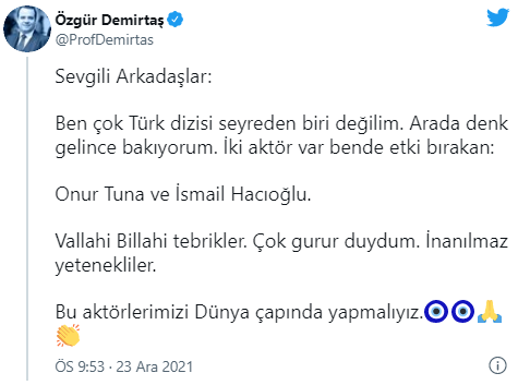 Ünlü Ekonomist Demirtaş Mahkum Dizisine Övgü Yağdırdı - Resim: 1