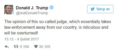 Trump'tan vize yasağını durduran yargı kararına skandal tepki! - Resim: 1