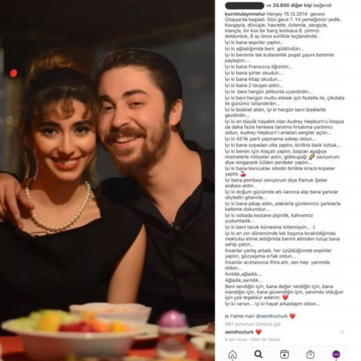 Semih Öztürk'ün eşinin aşk dolu mesajına verdiği yanıt olay oldu - Resim: 1