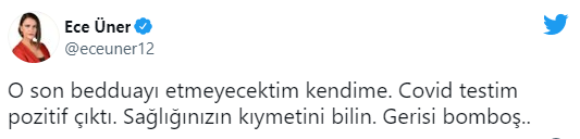 Ece Üner Koronaya Yakalandı: Kötü Haberi Sosyal Medyadan Duyurdu - Resim: 1