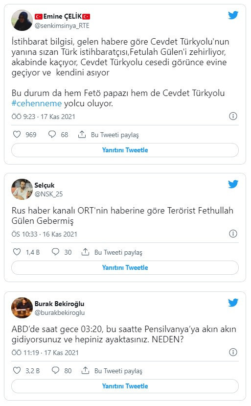 Sosyal Medyada Fetullah Gülen Öldü İddiası - Resim: 1