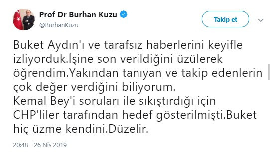 AKP'li Burhan Kuzu'dan şaka gibi sözler: Buket Aydın'ın tarafsız haberlerini keyifle izliyorduk - Resim: 1