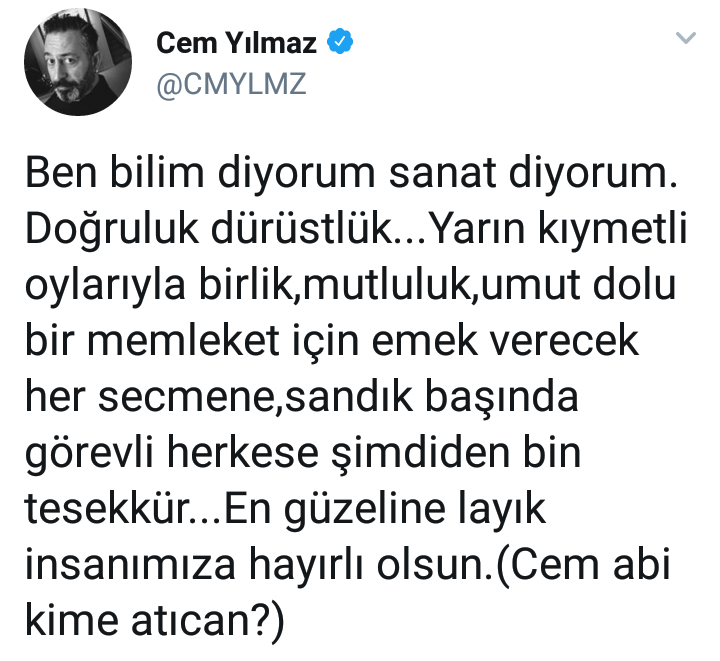 Cem Yılmaz'ın seçim mesajı sosyal medyayı salladı: Cem abi kime atıcan? - Resim: 1