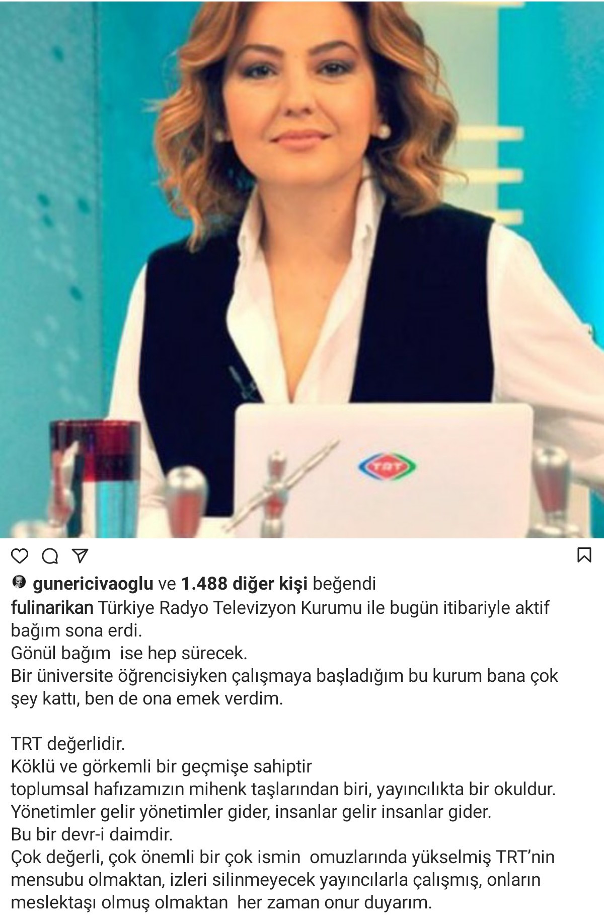 TRT'nin Ünlü Spikeri Ekranlara Veda Etti - Resim: 1