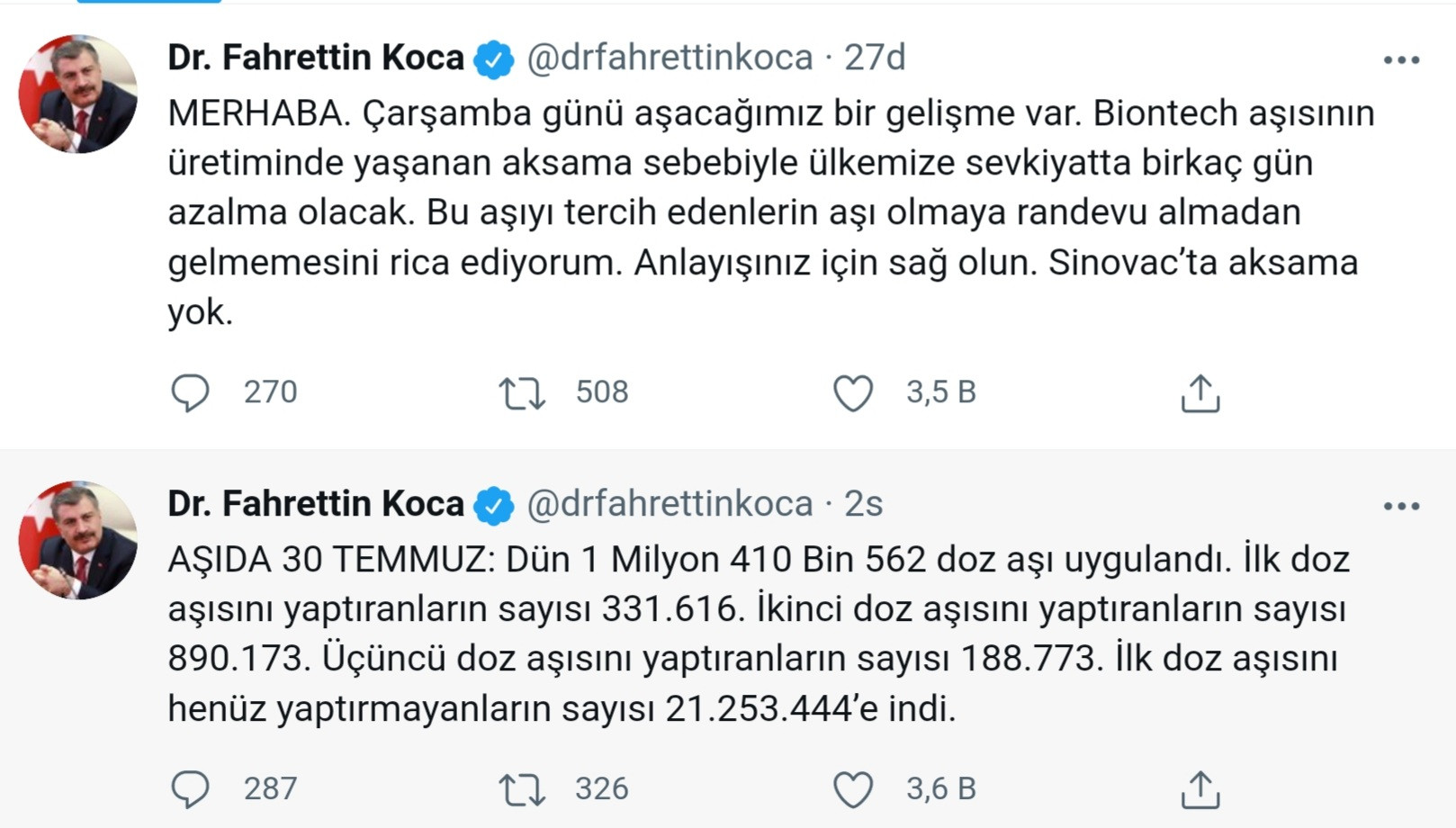 Bakan Koca'dan Biontech Aşısı Olacaklara Kritik Uyarı - Resim: 1