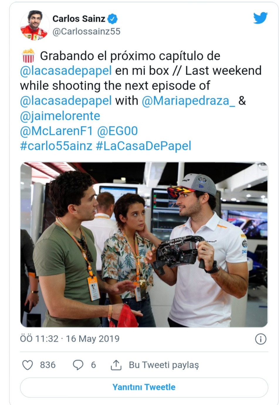 Formula 1 Pilotu Carlos Sainz, La Casa de Papel'de oynadı - Resim: 1