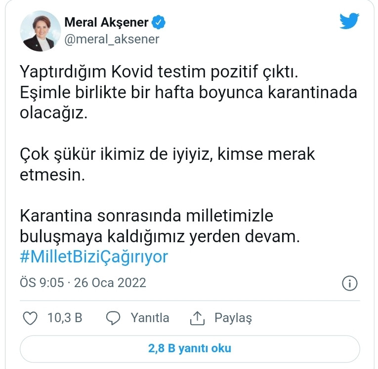 Meral Akşener Koronavirüs'e Yakalandı: Eşi İle Karantinada - Resim: 1