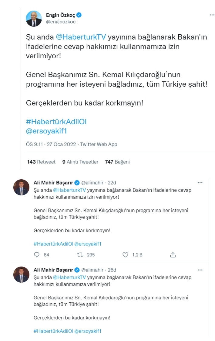 CHP'den Habertürk'e Tepki: Gerçeklerden Bu Kadar Korkmayın! #HabertürkAdilOl - Resim: 1