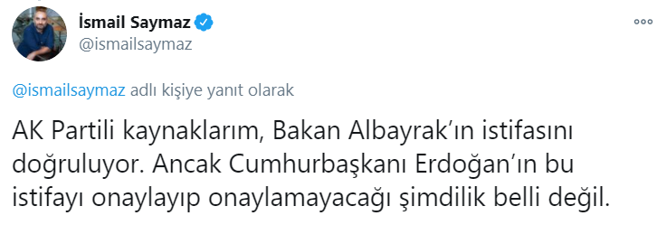 İsmail Saymaz: AKP'li kaynaklarım Albayrak'ın istifasını doğruladı - Resim: 1