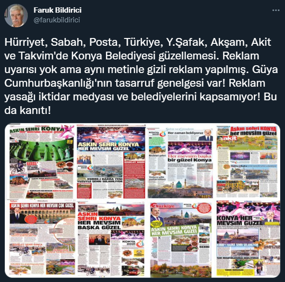Bildirici: Yasağa Rağmen İktidar Belediyelerinin Reklamı Yapıldı - Resim: 1
