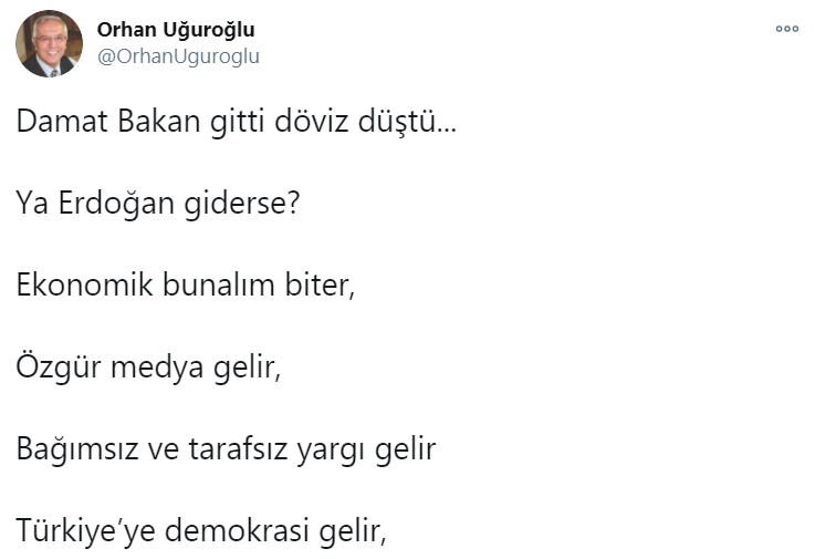 Yeniçağ yazarı Uğuroğlu: Damat gitti döviz düştü, ya Erdoğan giderse? - Resim: 1