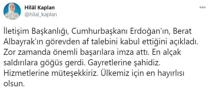 Hilal Kaplan'dan flaş Berat Albayrak paylaşımı: En alçak saldırılara.. - Resim: 1