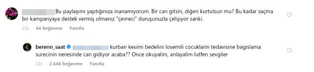Kurban paylaşımı yapan Beren Saat'i çıldırtan yorum! - Resim: 2