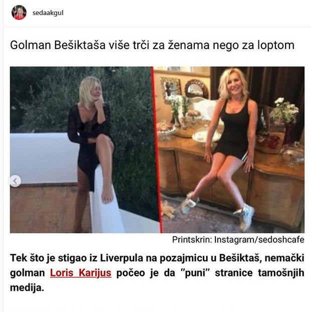 Seda Akgül'ün Loris Karius'u öpmek istemesi Sırp medyasında - Resim: 1