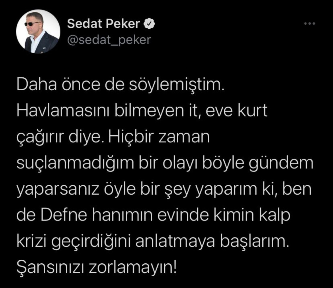 Sedat Peker'den Şifreli Mesaj: Şansınızı Zorlamayın! - Resim: 1