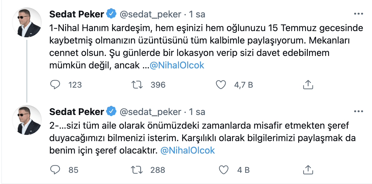 Sedat Peker'le Nihal Olçok Arasında Dikkat Çeken Konuşma - Resim: 1