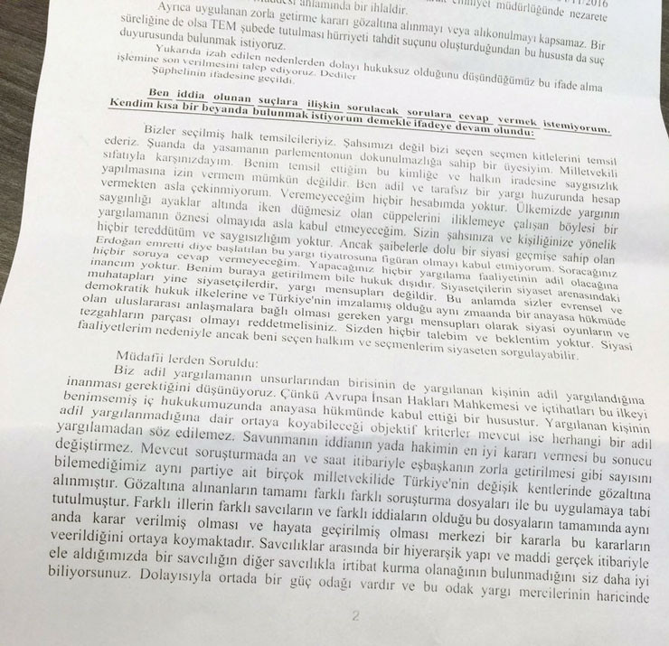 Demirtaş'ın savcılıktaki ifadesi internete sızdı - Resim: 1