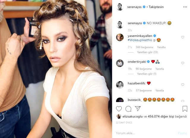 Serenay Sarıkaya'nın göğüs dekolteli pozu sosyal medyaya damga vurdu - Resim: 1